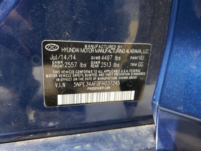 5NPE34AF0FH037245 - 2015 HYUNDAI SONATA SPORT BLUE photo 12