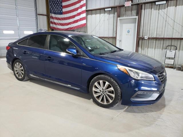 5NPE34AF0FH037245 - 2015 HYUNDAI SONATA SPORT BLUE photo 4