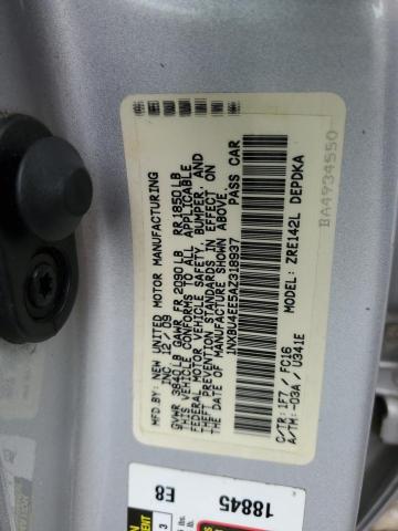 1NXBU4EE5AZ318937 - 2010 TOYOTA COROLLA BASE 银色 照片 12