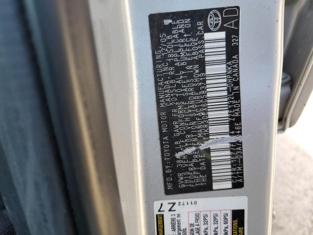2T1KR30EX6C583719 - 2006 TOYOTA COROLLA MA XR SILVER photo 12
