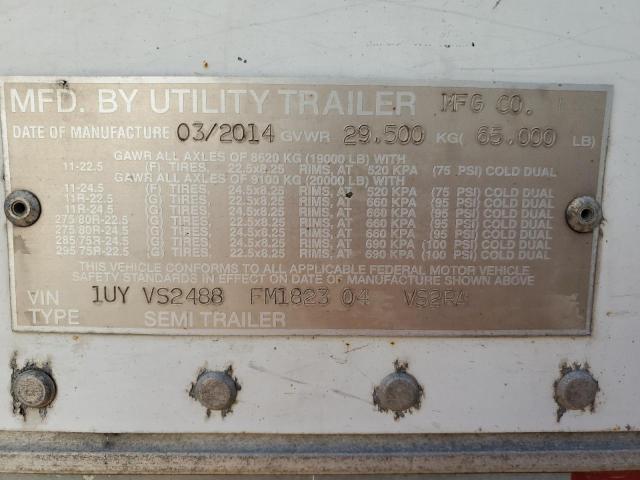 1UYVS2488FM182304 - 2015 UTILITY TRAILER WHITE photo 10