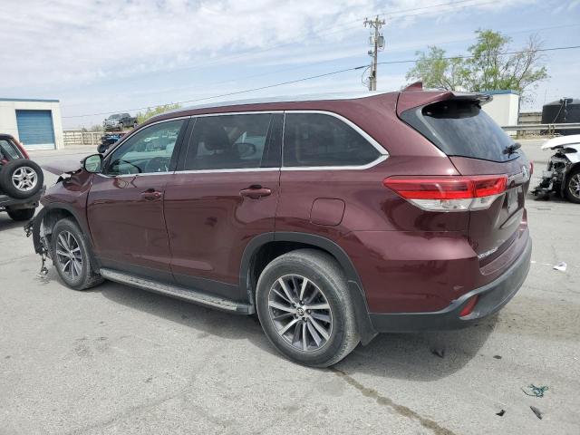 5TDKZRFH0KS335369 - 2019 TOYOTA HIGHLANDER SE BURGUNDY photo 2