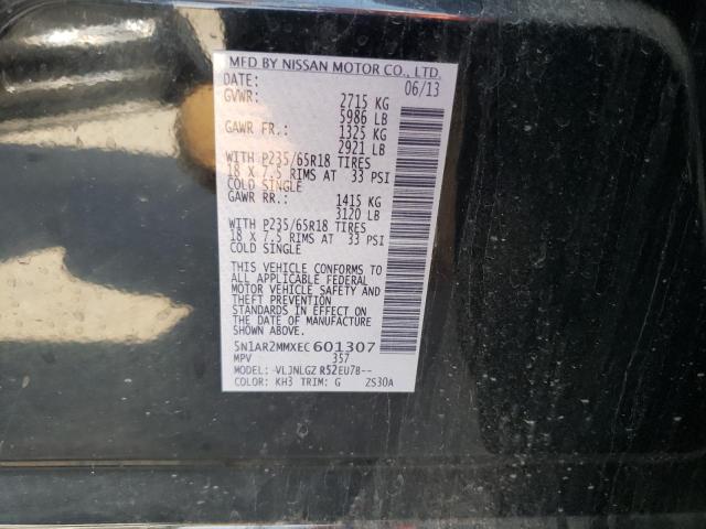 5N1AR2MMXEC601307 - 2014 NISSAN PATHFINDER S BLACK photo 13