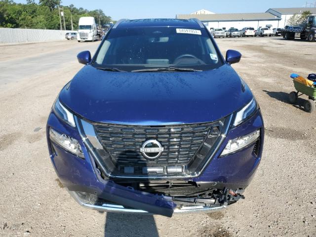 JN8BT3DC6NW117967 - 2022 NISSAN ROGUE PLATINUM BLUE photo 5