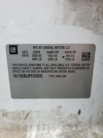 1G11C5SL2FF323500 - 2015 CHEVROLET MALIBU 1LT 白色 照片 12