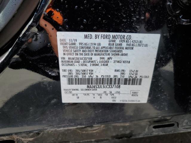 MAJ6S3JL5LC337108 - 2020 FORD ECOSPORT SES BLACK photo 14