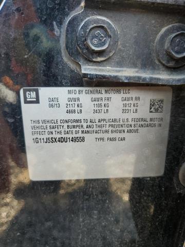 1G11J5SX4DU149558 - 2013 CHEVROLET MALIBU LTZ 黑色 照片 12