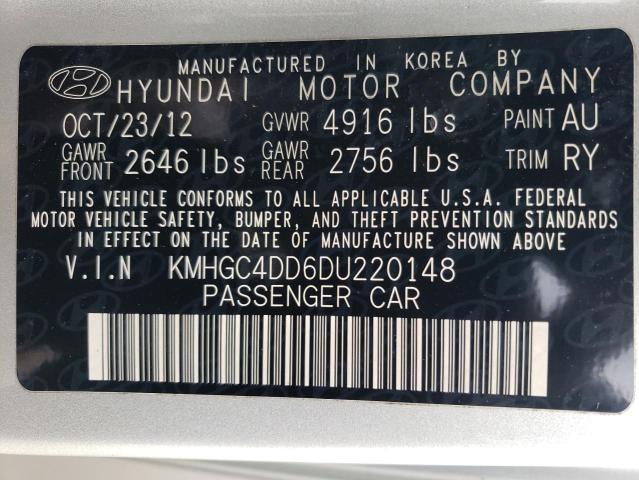 KMHGC4DD6DU220148 - 2013 HYUNDAI GENESIS 3.8L SILVER photo 12