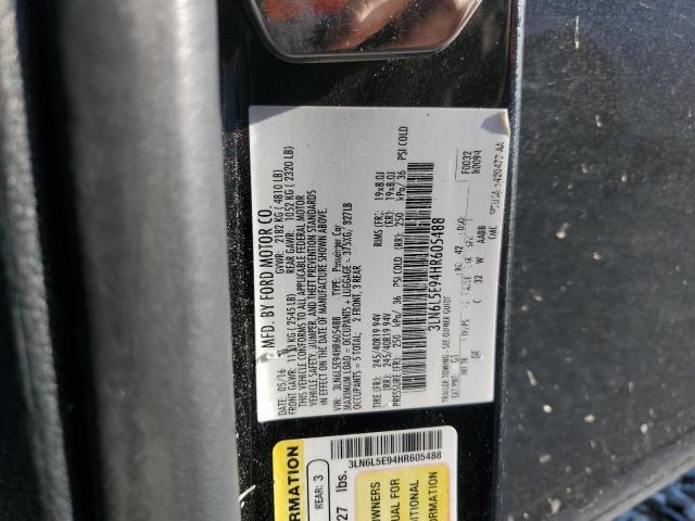 3LN6L5E94HR605488 - 2017 LINCOLN MKZ RESERVE BLACK photo 12