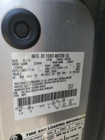 5LMJJ2H51AEJ08525 - 2010 LINCOLN NAVIGATOR 银色 照片 12