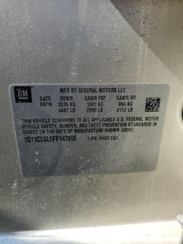 1G11C5SL6FF147695 - 2015 CHEVROLET MALIBU 1LT კრემისფერი ფოტო 12