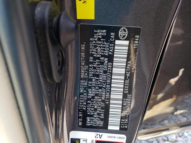 4T1BK3DB1BU372289 - 2011 TOYOTA AVALON BASE 石墨色 照片 12