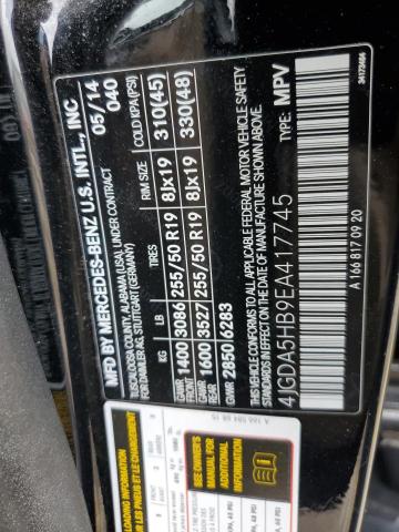 4JGDA5HB9EA417745 - 2014 MERCEDES-BENZ ML 350 4MATIC BLACK photo 13