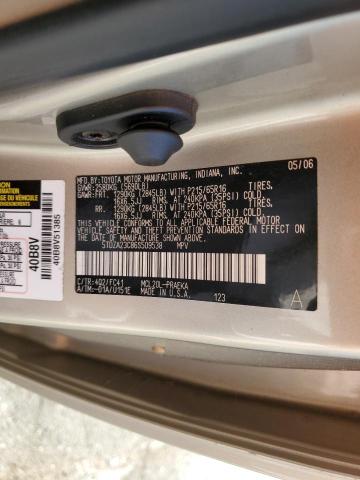 5TDZA23C86S509538 - 2006 TOYOTA SIENNA CE GOLD photo 13