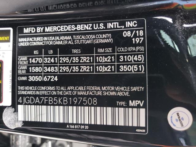 4JGDA7FB5KB197508 - 2019 MERCEDES-BENZ GLE 63 AMG-S 4MATIC BLACK photo 13
