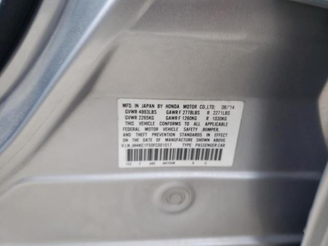 JH4KC1F50FC001017 - 2015 ACURA RLX TECH SILVER photo 12