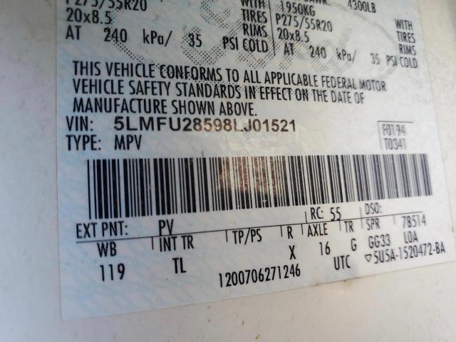 5LMFU28598LJ01521 - 2008 LINCOLN NAVIGATOR 白色 照片 10