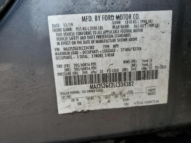 MAJ3S2GE2LC334382 - 2020 FORD ECOSPORT SE 灰色 照片 13