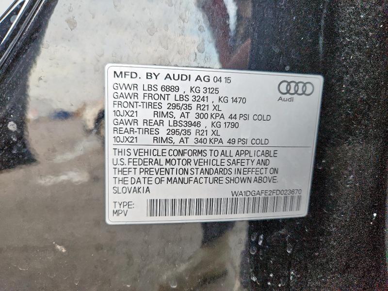 WA1DGAFE2FD023670 - 2015 AUDI Q7 PRESTIGE BLACK photo 13