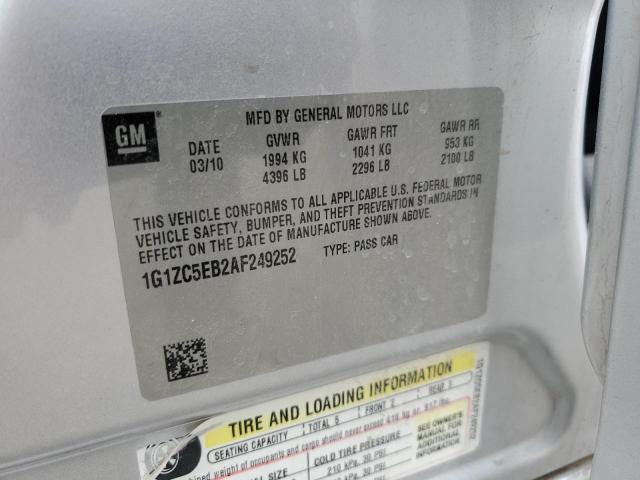 1G1ZC5EB2AF249252 - 2010 CHEVROLET MALIBU 1LT 银色 照片 12