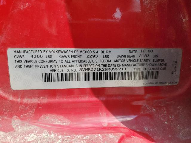 3VWRZ71K29M099711 - 2009 VOLKSWAGEN JETTA SE RED photo 13