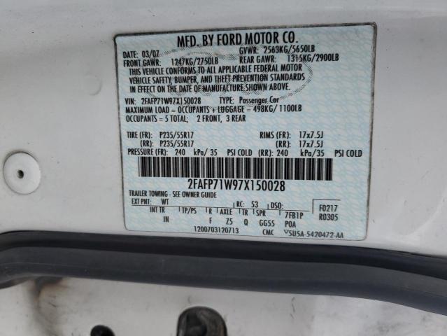 2FAFP71W97X150028 - 2007 FORD CROWN VICT POLICE INTERCEPTOR WHITE photo 12