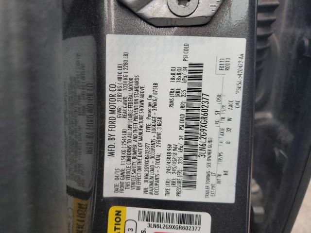 3LN6L2G9XGR602377 - 2016 LINCOLN MKZ GRAY photo 12