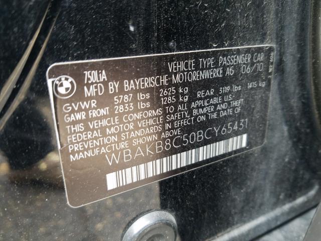 WBAKB8C50BCY65431 - 2011 BMW ALPINA B7 LI BLACK photo 10