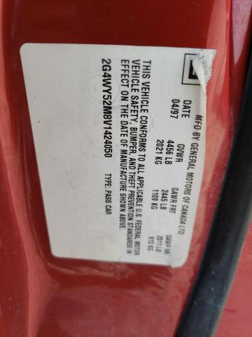 2G4WY52M8V1424050 - 1997 BUICK CENTURY LIMITED RED photo 12