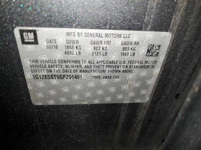 1G1ZE5ST5GF291401 - 2016 CHEVROLET MALIBU LT CHARCOAL photo 12