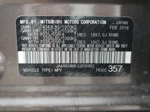 JA4AR3AW0JU006982 - 2018 MITSUBISHI OUTLANDER ES GRAY photo 13