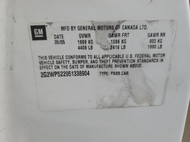 2G2WP522951338904 - 2005 PONTIAC GRAND PRIX 白色 照片 12