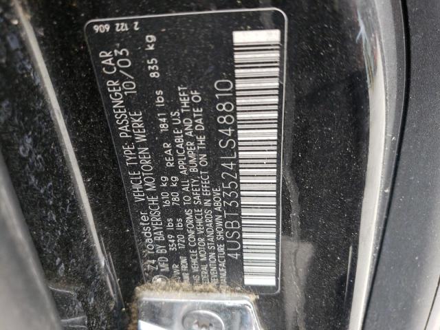 4USBT33524LS48810 - 2004 BMW Z4 2.5 BLACK photo 12