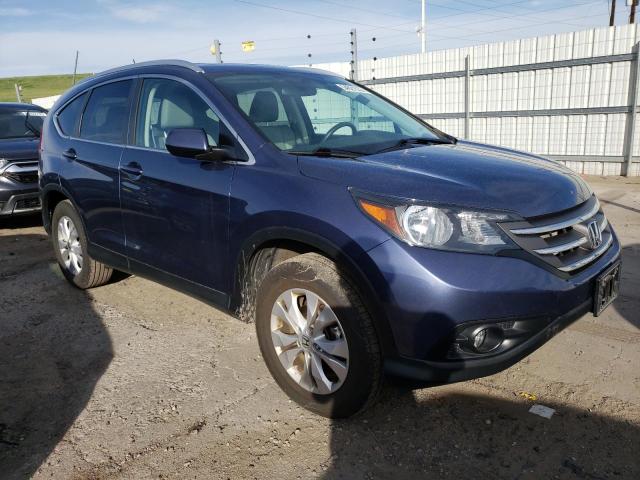 2HKRM4H72EH604728 - 2014 HONDA CR-V EXL BLUE photo 4