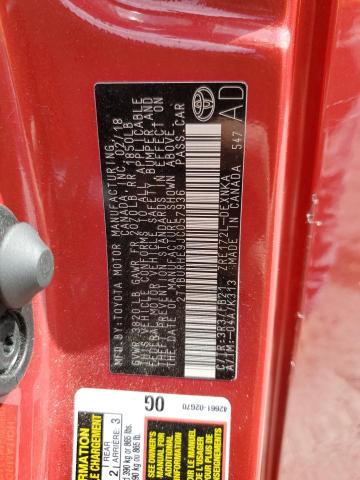 2T1BURHE9JC057936 - 2018 TOYOTA COROLLA L 红色 照片 12