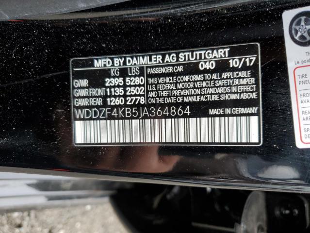 WDDZF4KB5JA364864 - 2018 MERCEDES-BENZ E 300 4MATIC BLACK photo 12