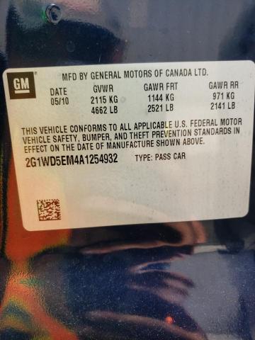 2G1WD5EM4A1254932 - 2010 CHEVROLET IMPALA POLICE BLUE photo 12