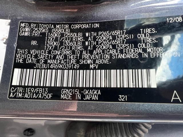 JTEBU14R69K039149 - 2009 TOYOTA 4RUNNER SR5 BLUE photo 11