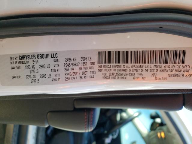 1C4PJMBS8FW544348 - 2015 JEEP CHEROKEE TRAILHAWK WHITE photo 12