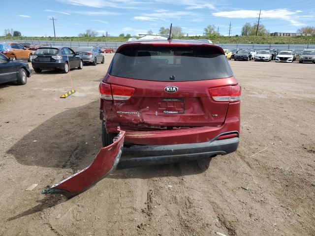 5XYPGDA59HG243114 - 2017 KIA SORENTO LX RED photo 6