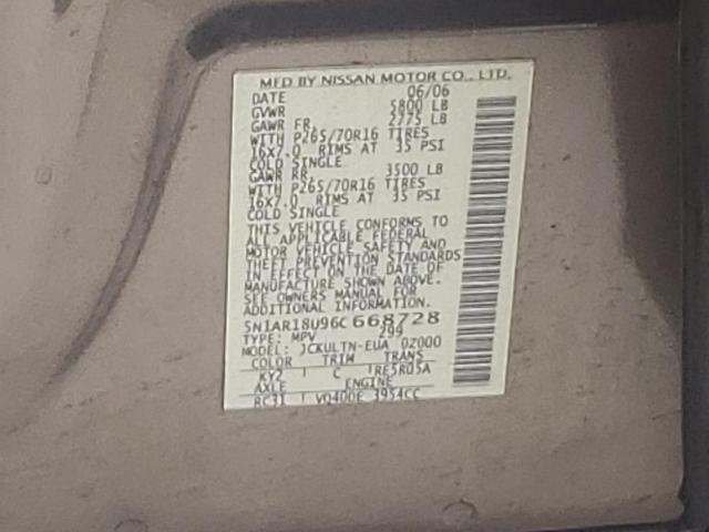 5N1AR18U96C668728 - 2006 NISSAN PATHFINDER LE 灰色 照片 13