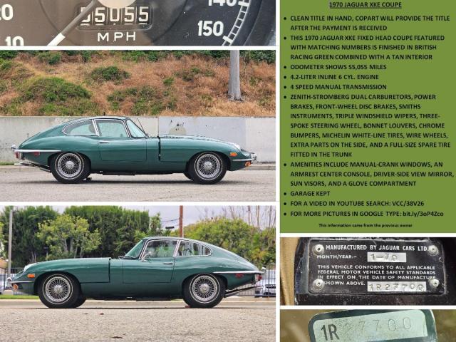 1R27700 - 1970 JAGUAR XKE GREEN photo 10