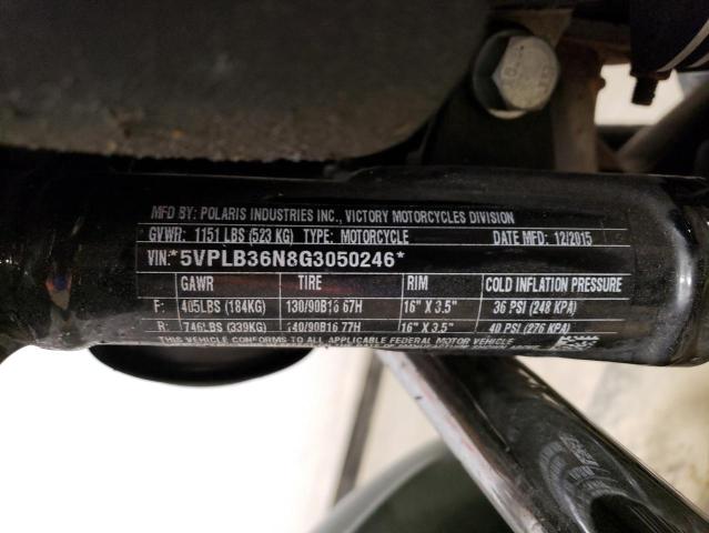 5VPLB36N8G3050246 - 2016 VICTORY MOTORCYCLES GUNNER Yaşıl foto 10