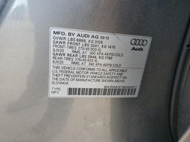 WA1DGAFE7BD002677 - 2011 AUDI Q7 PRESTIGE GRAY photo 12