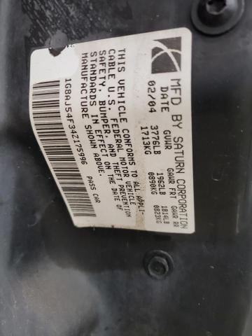 1G8AJ54F34Z175996 - 2004 SATURN ION LEVEL 2 银色 照片 12