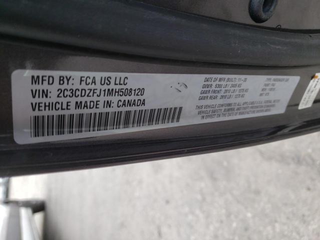 2C3CDZFJ1MH508120 - 2021 DODGE CHALLENGER R/T SCAT PACK GRAY photo 12