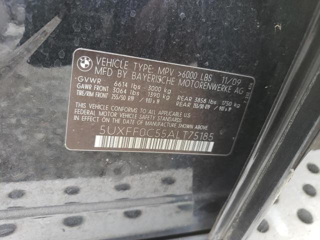 5UXFF0C55ALT75185 - 2010 BMW X5 XDRIVE35D BLACK photo 12