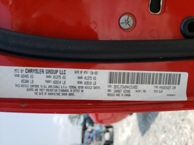 2B3CJ7DW9AH131055 - 2010 DODGE CHALLENGER SRT-8 红色 照片 12