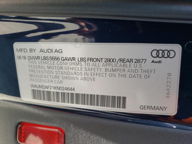 WAUM2AF21KN024644 - 2019 AUDI A6 PRESTIGE ლურჯი ფოტო 12