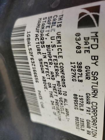 1G8AL52F63Z166656 - 2003 SATURN ION LEVEL 3 WHITE photo 12